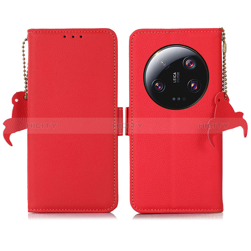 Custodia Portafoglio In Pelle Cover con Supporto B01H per Xiaomi Mi 13 Ultra 5G Rosso