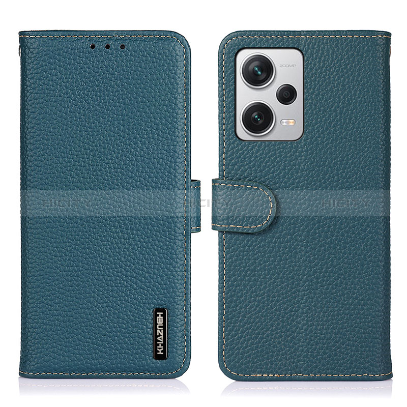 Custodia Portafoglio In Pelle Cover con Supporto B01H per Xiaomi Redmi Note 12 Explorer Verde