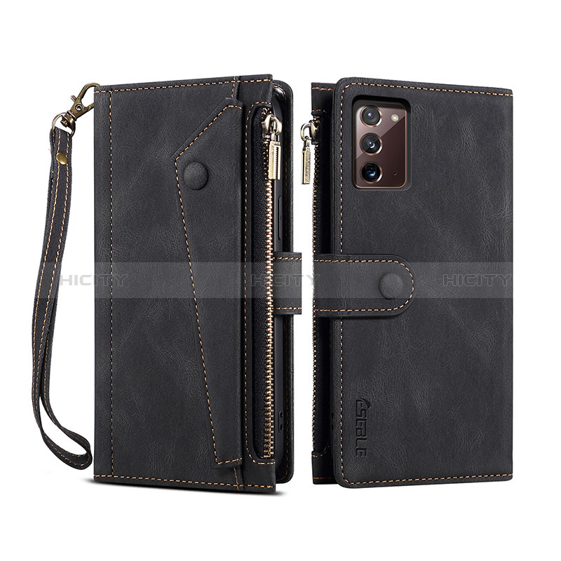 Custodia Portafoglio In Pelle Cover con Supporto B01S per Samsung Galaxy Note 20 5G Nero