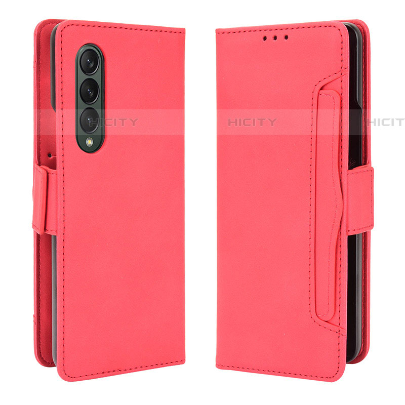 Custodia Portafoglio In Pelle Cover con Supporto B01Y per Samsung Galaxy Z Fold4 5G Rosso