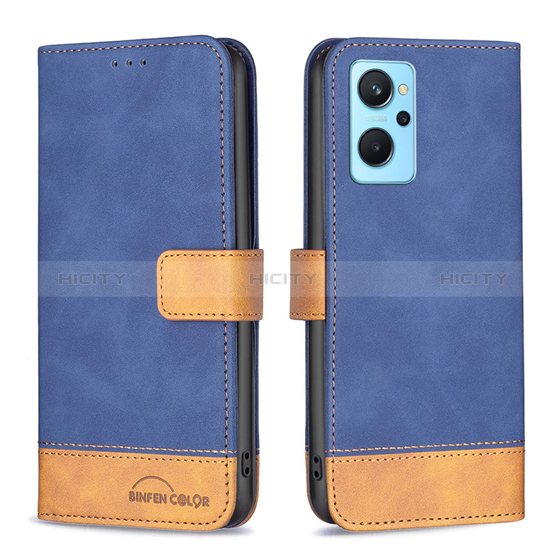 Custodia Portafoglio In Pelle Cover con Supporto B02F per Oppo A96 4G Blu