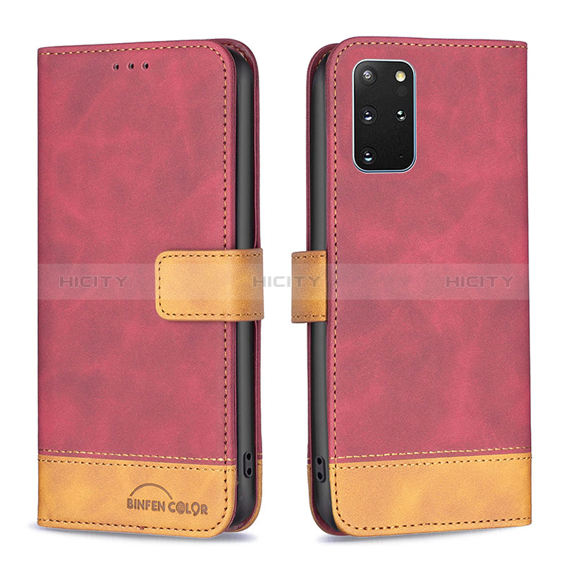 Custodia Portafoglio In Pelle Cover con Supporto B02F per Samsung Galaxy S20 Plus Rosso