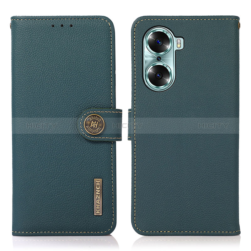 Custodia Portafoglio In Pelle Cover con Supporto B02H per Huawei Honor 60 Pro 5G Verde