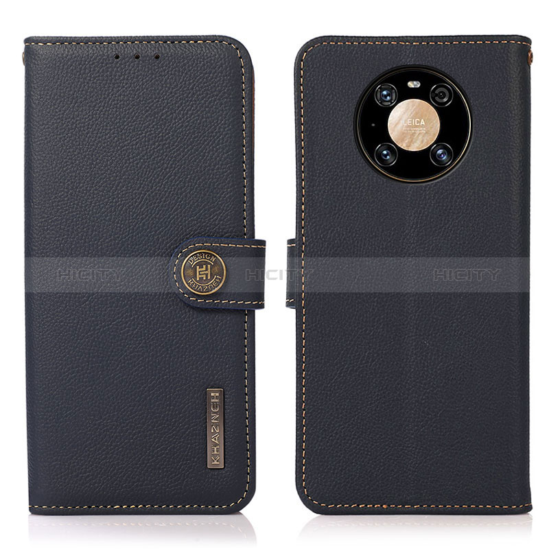 Custodia Portafoglio In Pelle Cover con Supporto B02H per Huawei Mate 40 Pro Blu