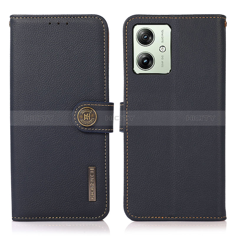 Custodia Portafoglio In Pelle Cover con Supporto B02H per Motorola Moto G54 5G Blu