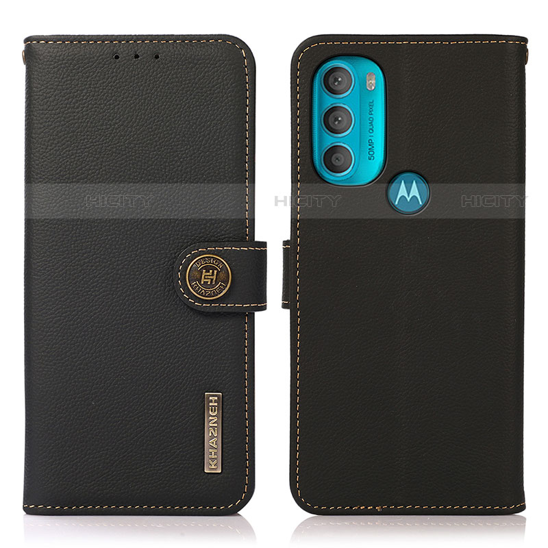 Custodia Portafoglio In Pelle Cover con Supporto B02H per Motorola Moto G71 5G Nero