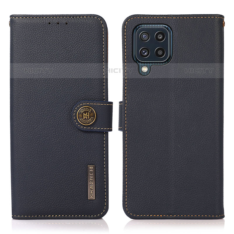 Custodia Portafoglio In Pelle Cover con Supporto B02H per Samsung Galaxy M32 4G Blu