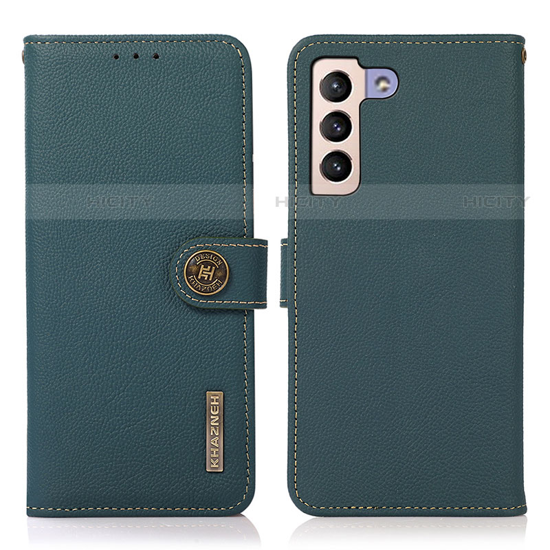 Custodia Portafoglio In Pelle Cover con Supporto B02H per Samsung Galaxy S21 FE 5G Verde