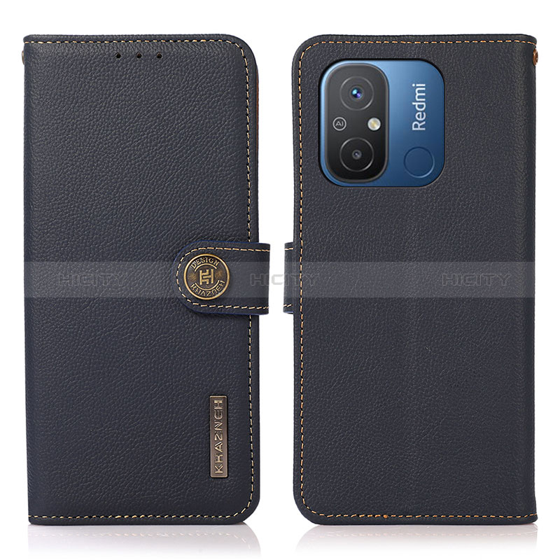 Custodia Portafoglio In Pelle Cover con Supporto B02H per Xiaomi Redmi 12C 4G Blu