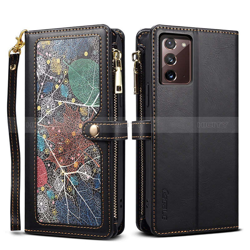 Custodia Portafoglio In Pelle Cover con Supporto B02S per Samsung Galaxy Note 20 5G