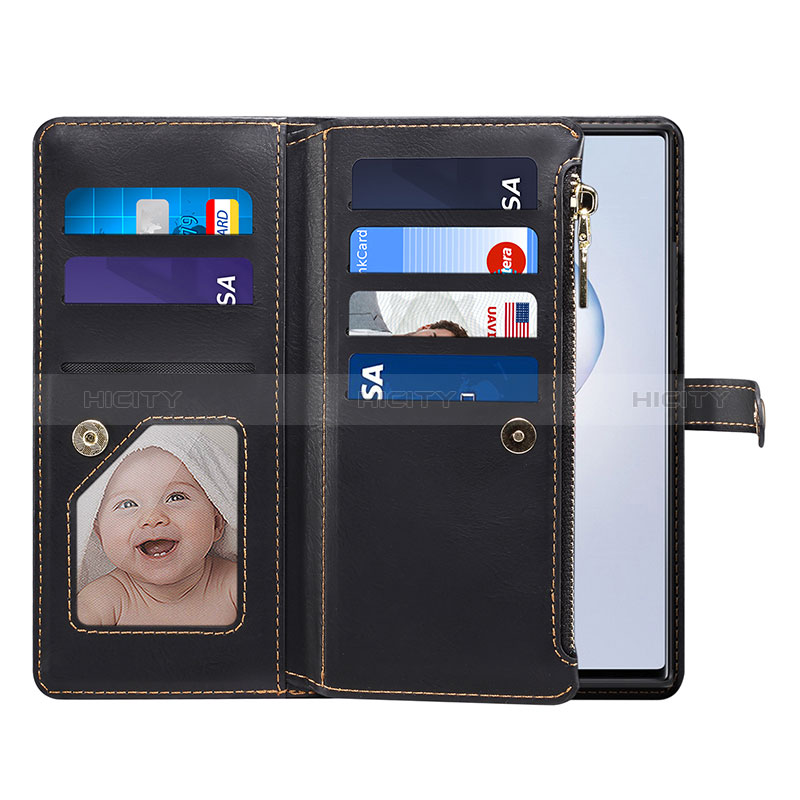 Custodia Portafoglio In Pelle Cover con Supporto B02S per Samsung Galaxy Note 20 5G