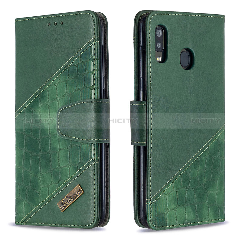 Custodia Portafoglio In Pelle Cover con Supporto B03F per Samsung Galaxy A20