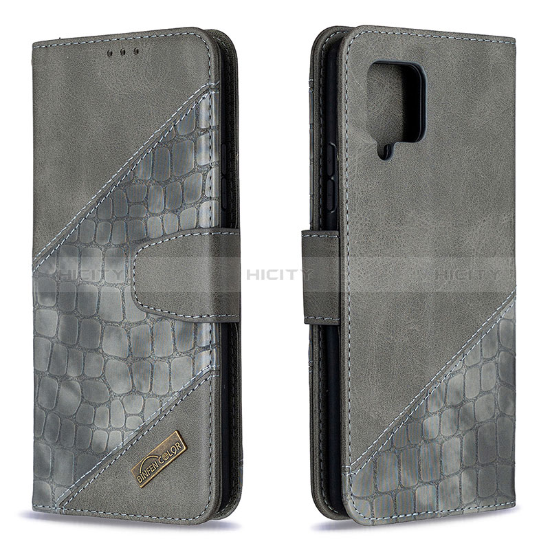 Custodia Portafoglio In Pelle Cover con Supporto B03F per Samsung Galaxy A42 5G Grigio Scuro
