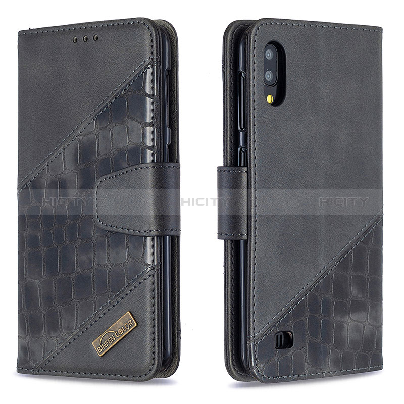 Custodia Portafoglio In Pelle Cover con Supporto B03F per Samsung Galaxy M10 Nero
