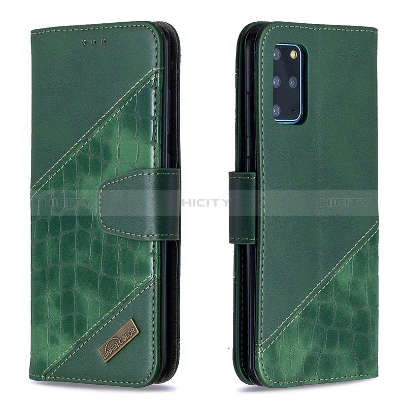 Custodia Portafoglio In Pelle Cover con Supporto B03F per Samsung Galaxy S20 Plus Verde