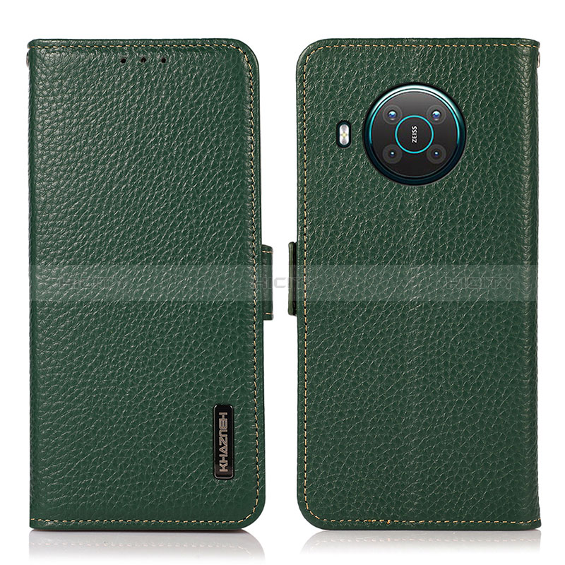 Custodia Portafoglio In Pelle Cover con Supporto B03H per Nokia X20 Verde
