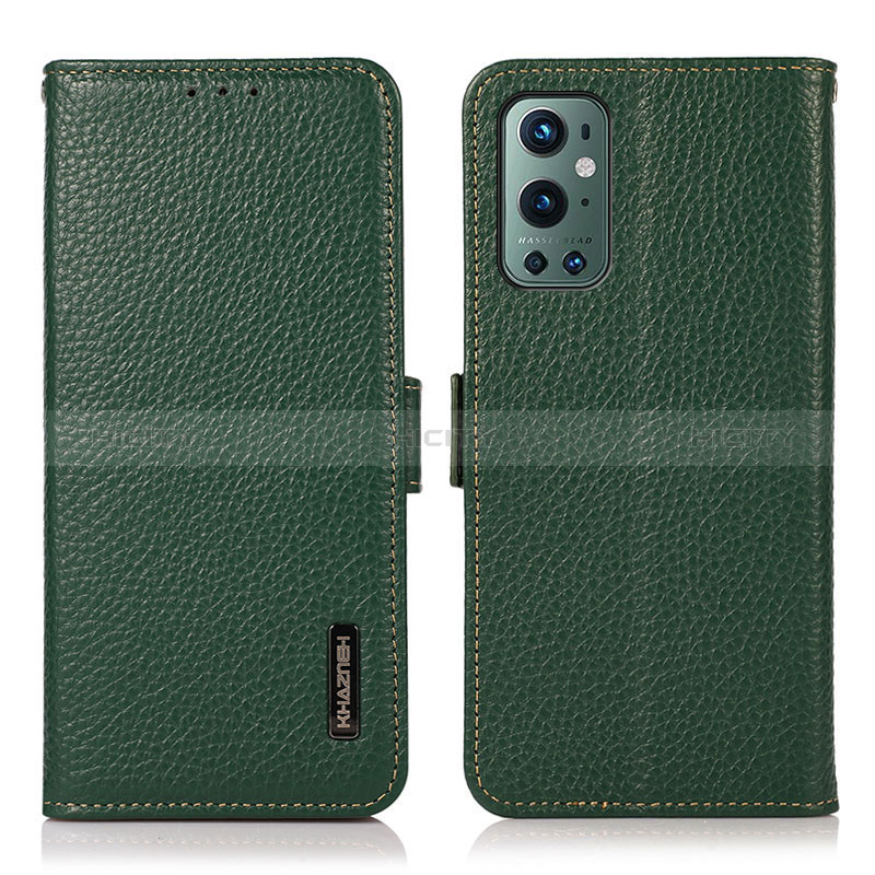Custodia Portafoglio In Pelle Cover con Supporto B03H per OnePlus 9 Pro 5G Verde