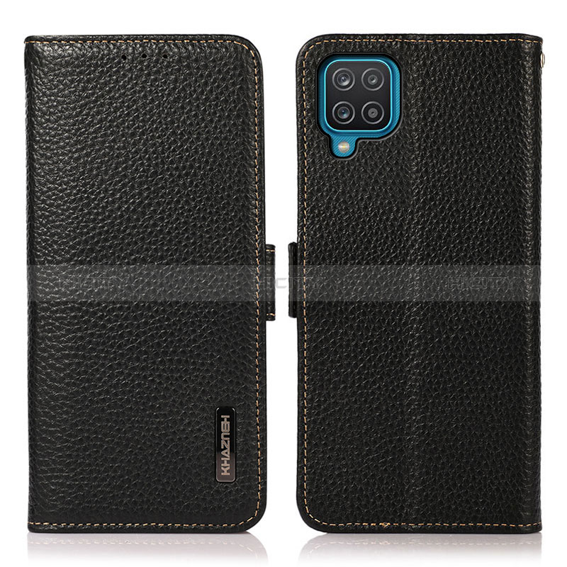 Custodia Portafoglio In Pelle Cover con Supporto B03H per Samsung Galaxy M12 Nero