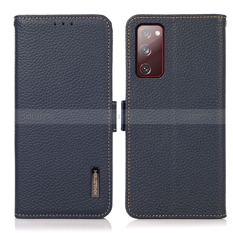 Custodia Portafoglio In Pelle Cover con Supporto B03H per Samsung Galaxy S20 FE 5G Blu
