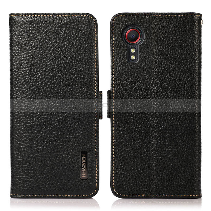 Custodia Portafoglio In Pelle Cover con Supporto B03H per Samsung Galaxy XCover 5 SM-G525F Nero