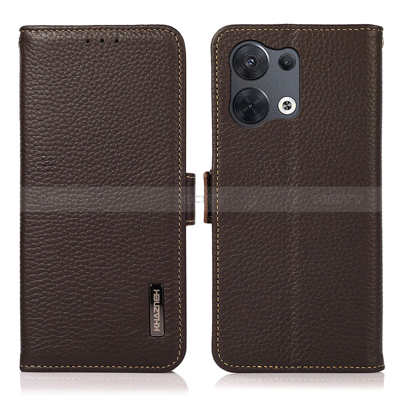 Custodia Portafoglio In Pelle Cover con Supporto B03H per Xiaomi Redmi Note 13 Pro 5G Marrone