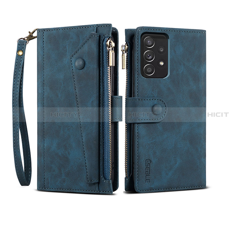 Custodia Portafoglio In Pelle Cover con Supporto B03S per Samsung Galaxy A33 5G Blu