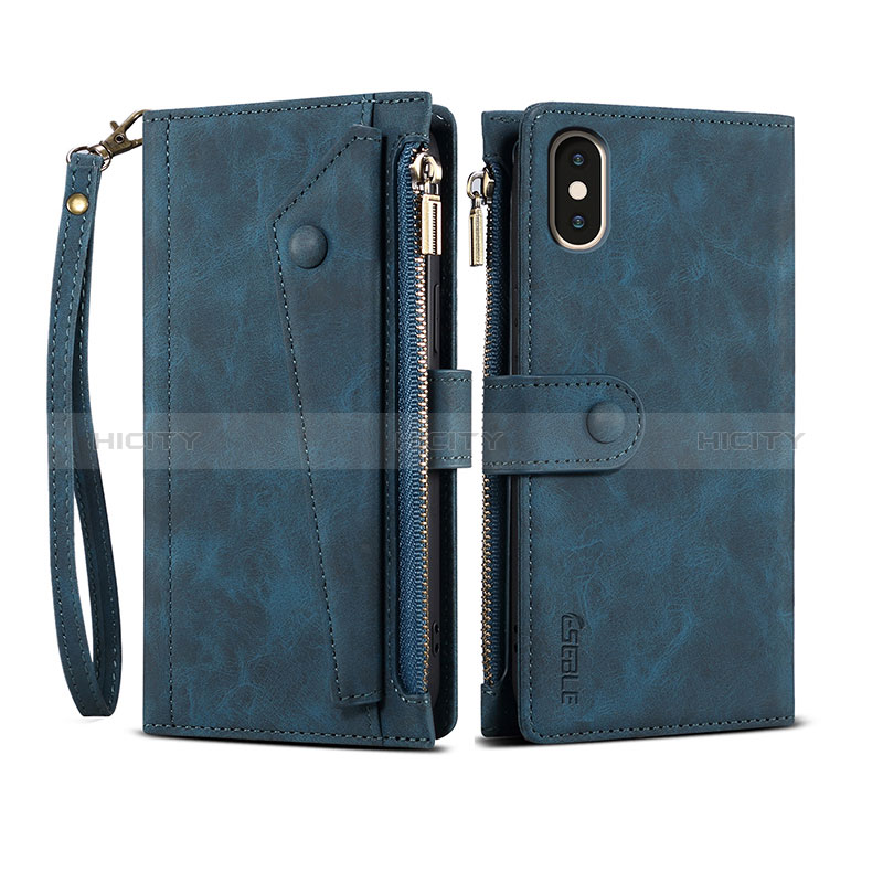 Custodia Portafoglio In Pelle Cover con Supporto B03S per Samsung Galaxy A42 5G Blu