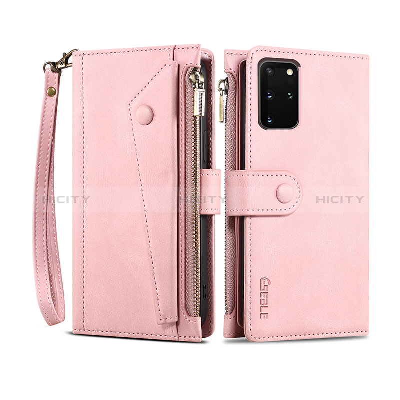 Custodia Portafoglio In Pelle Cover con Supporto B03S per Samsung Galaxy S20 Plus Oro Rosa