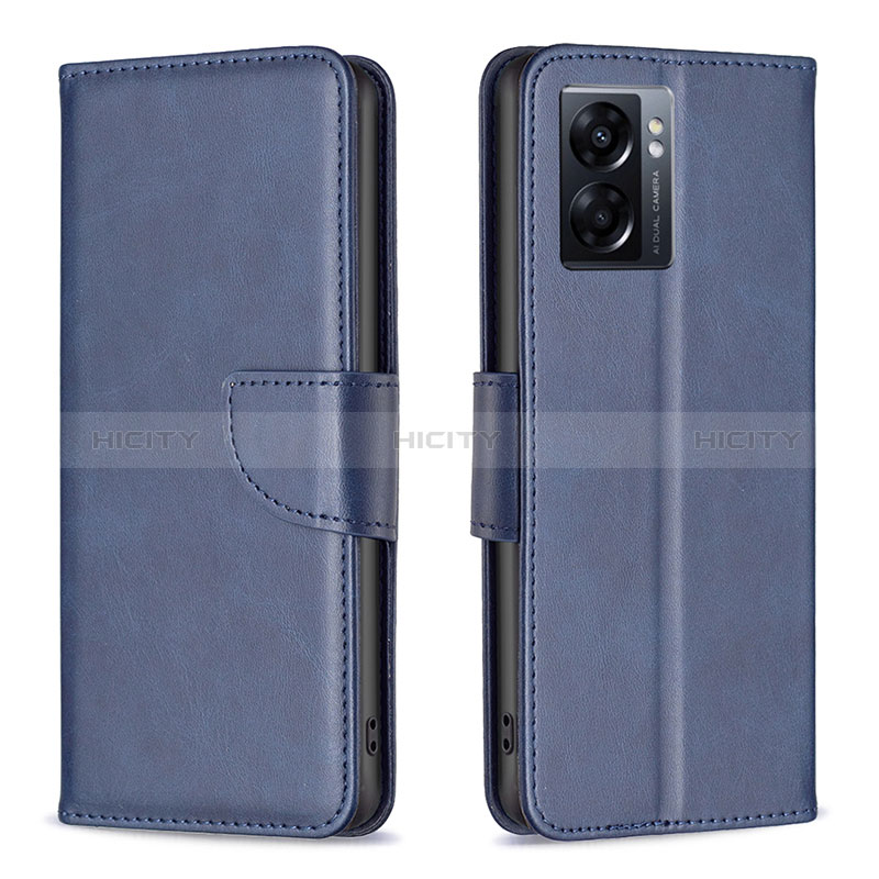 Custodia Portafoglio In Pelle Cover con Supporto B04F per Oppo A56S 5G Blu