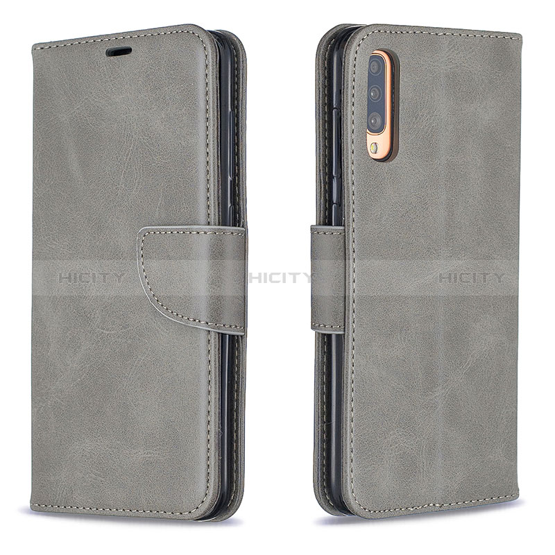 Custodia Portafoglio In Pelle Cover con Supporto B04F per Samsung Galaxy A70 Grigio