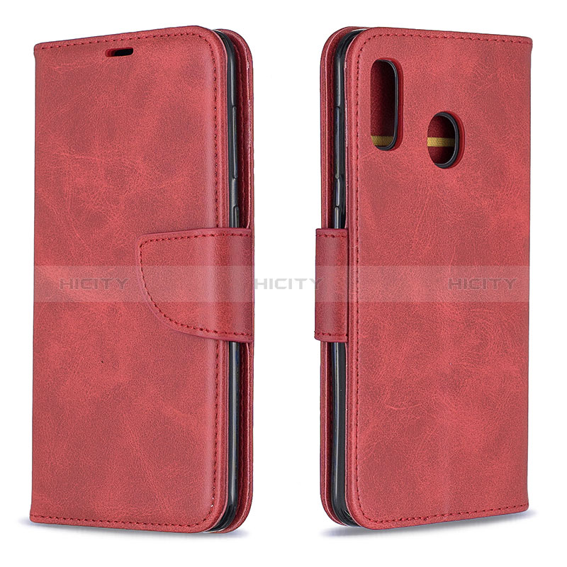Custodia Portafoglio In Pelle Cover con Supporto B04F per Samsung Galaxy M10S Rosso