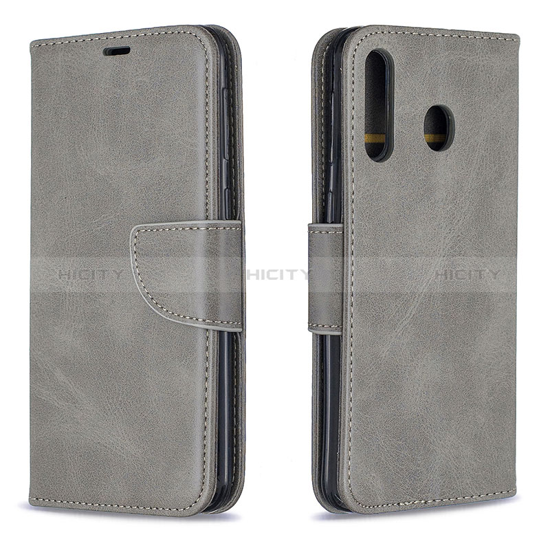 Custodia Portafoglio In Pelle Cover con Supporto B04F per Samsung Galaxy M30 Grigio