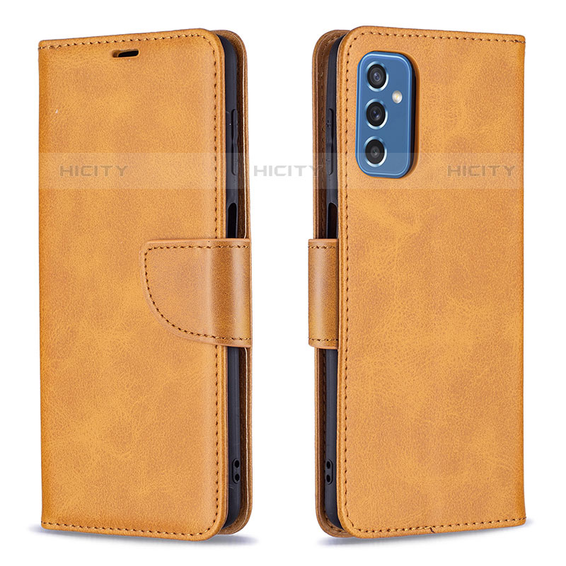 Custodia Portafoglio In Pelle Cover con Supporto B04F per Samsung Galaxy M52 5G Marrone Chiaro