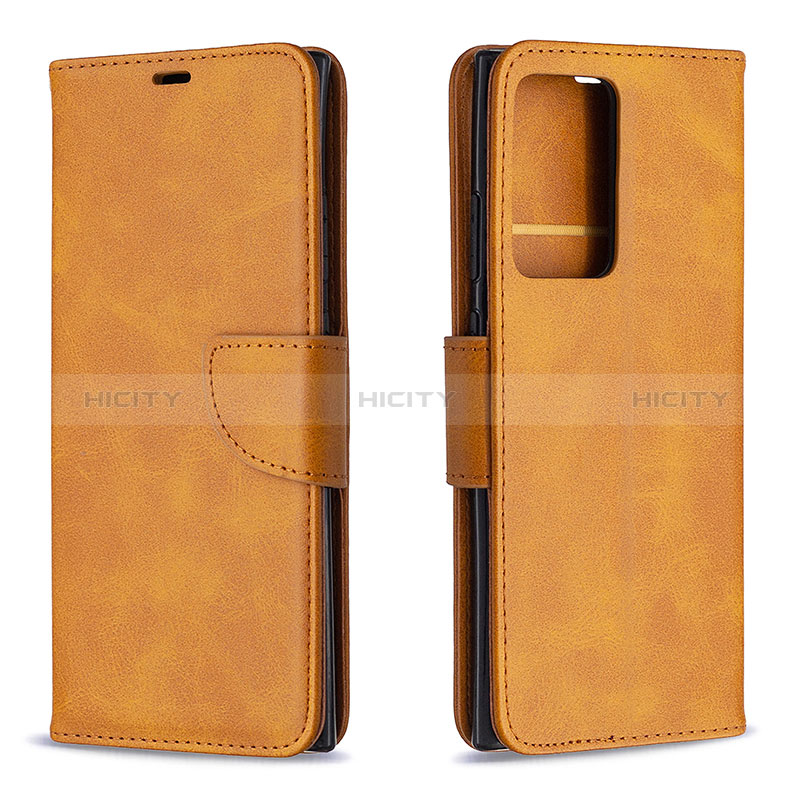 Custodia Portafoglio In Pelle Cover con Supporto B04F per Samsung Galaxy Note 20 Ultra 5G Marrone Chiaro