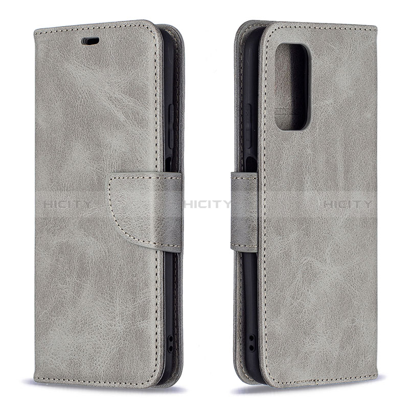 Custodia Portafoglio In Pelle Cover con Supporto B04F per Xiaomi Poco M3 Grigio