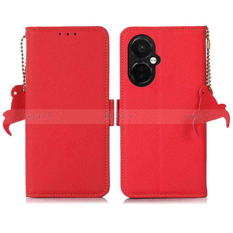 Custodia Portafoglio In Pelle Cover con Supporto B04H per OnePlus Nord CE 3 Lite 5G Rosso