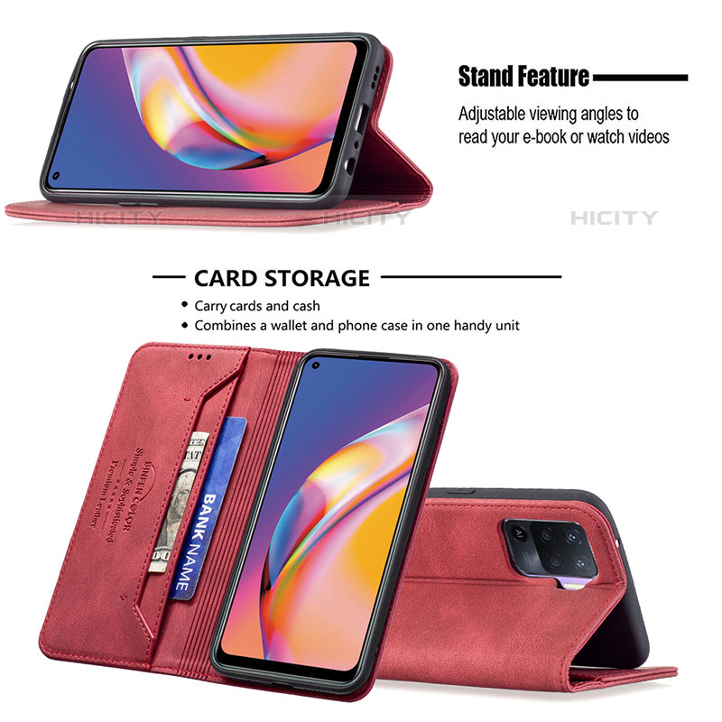 Custodia Portafoglio In Pelle Cover con Supporto B05F per Oppo F19 Pro