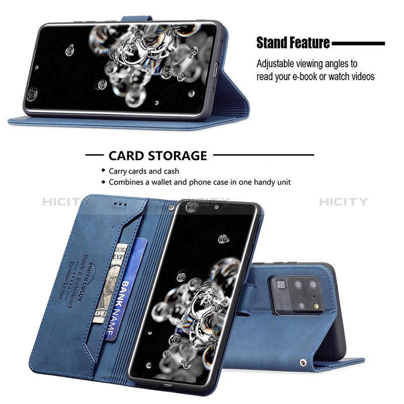 Custodia Portafoglio In Pelle Cover con Supporto B05F per Samsung Galaxy S20 Ultra 5G