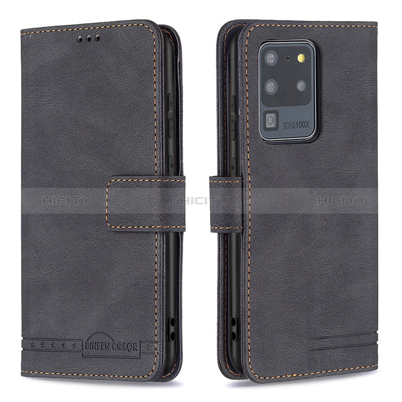 Custodia Portafoglio In Pelle Cover con Supporto B05F per Samsung Galaxy S20 Ultra Nero