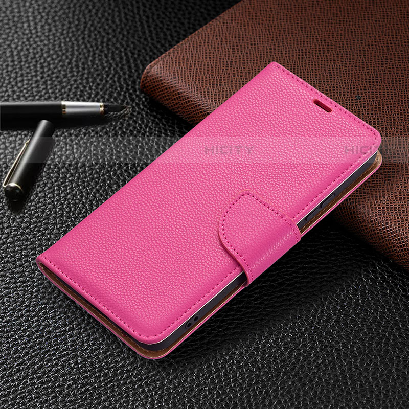 Custodia Portafoglio In Pelle Cover con Supporto B05F per Samsung Galaxy S21 5G Rosa Caldo