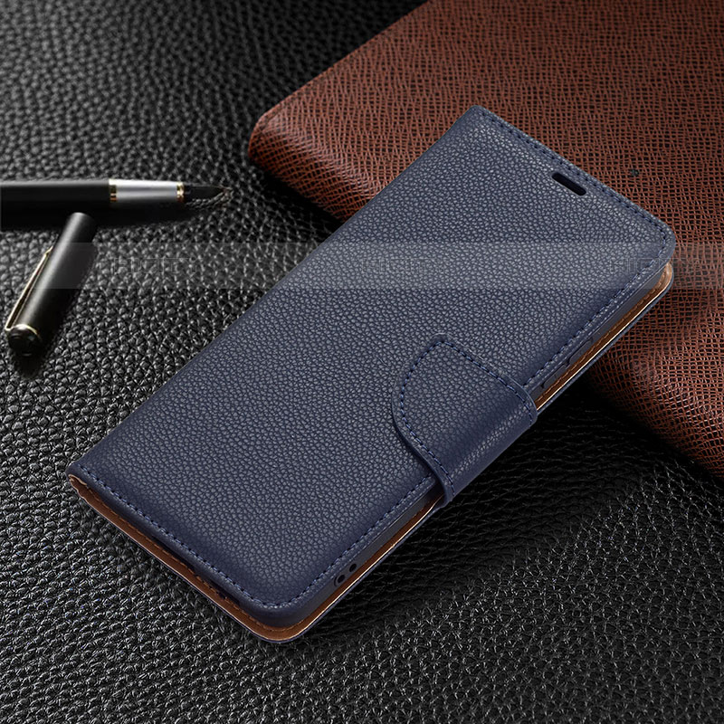 Custodia Portafoglio In Pelle Cover con Supporto B05F per Samsung Galaxy S21 FE 5G Blu