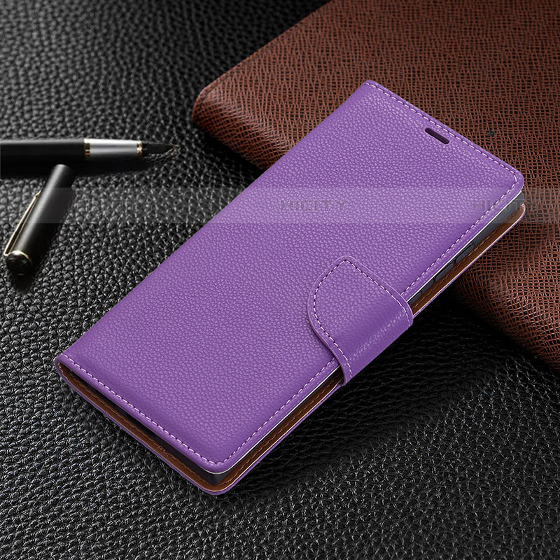 Custodia Portafoglio In Pelle Cover con Supporto B05F per Samsung Galaxy S21 Ultra 5G Viola