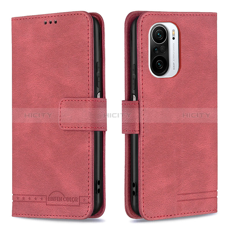 Custodia Portafoglio In Pelle Cover con Supporto B05F per Xiaomi Mi 11i 5G Rosso