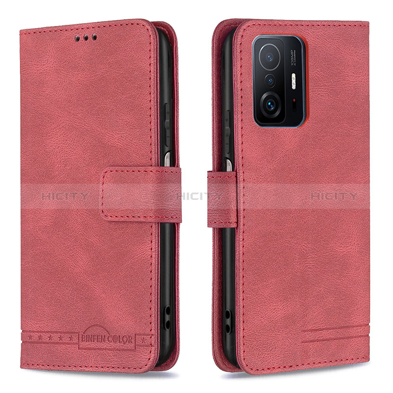 Custodia Portafoglio In Pelle Cover con Supporto B05F per Xiaomi Mi 11T 5G Rosso