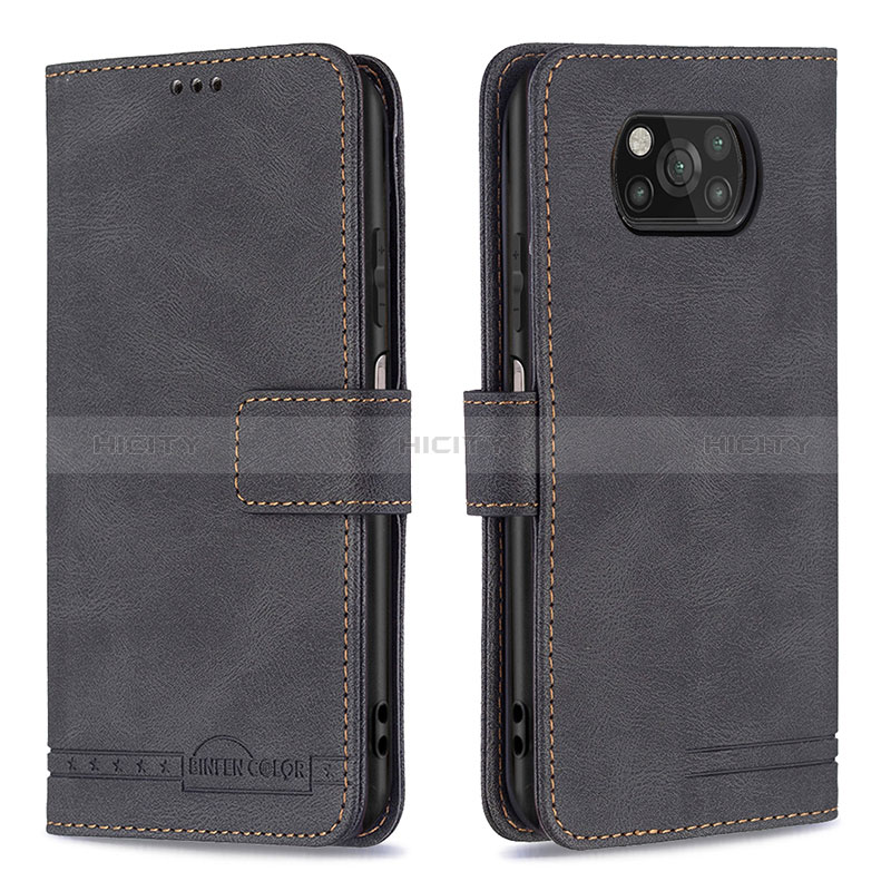 Custodia Portafoglio In Pelle Cover con Supporto B05F per Xiaomi Poco X3 NFC Nero