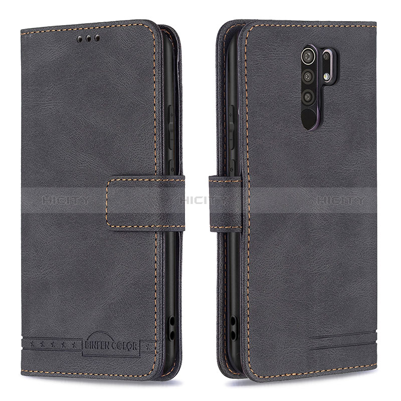 Custodia Portafoglio In Pelle Cover con Supporto B05F per Xiaomi Redmi 9 Nero