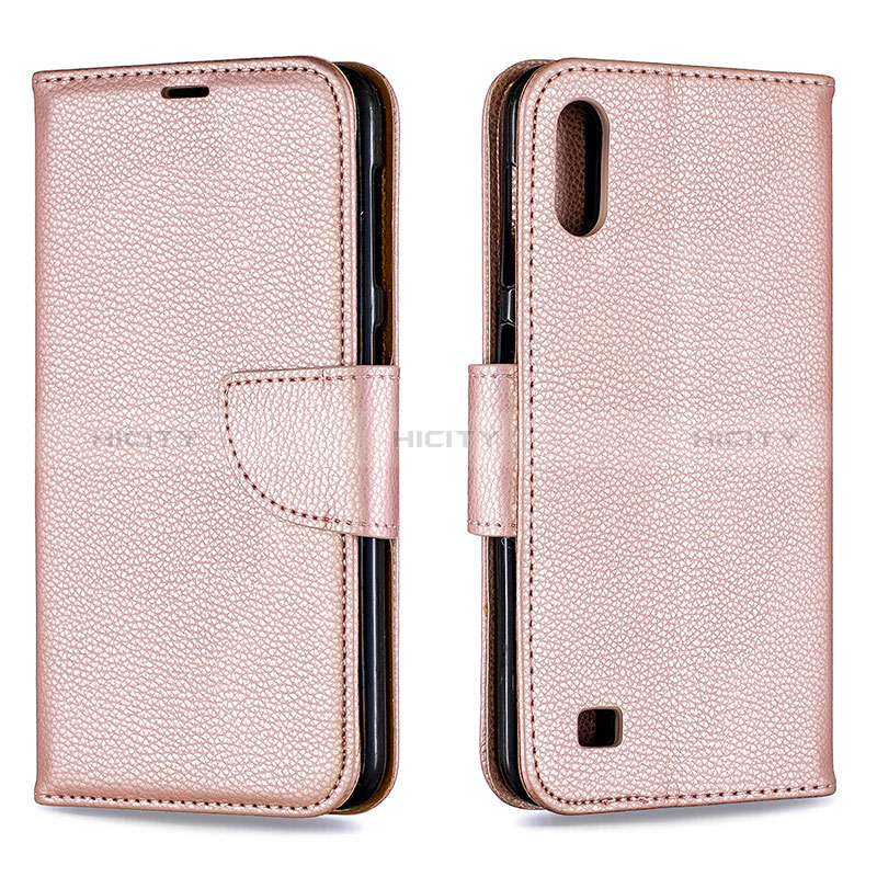 Custodia Portafoglio In Pelle Cover con Supporto B06F per Samsung Galaxy A10 Oro Rosa