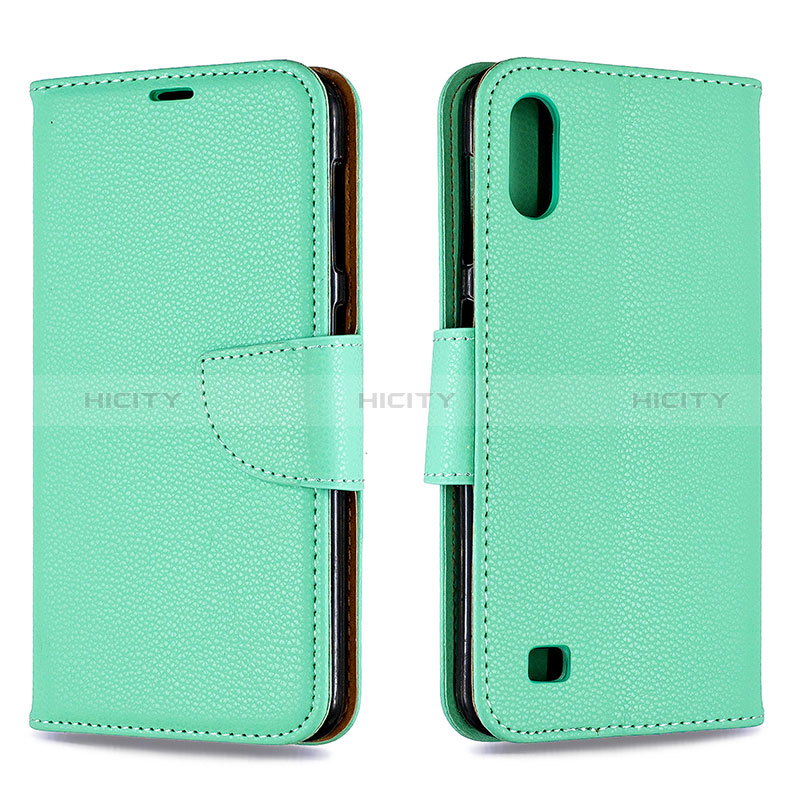 Custodia Portafoglio In Pelle Cover con Supporto B06F per Samsung Galaxy A10 Verde