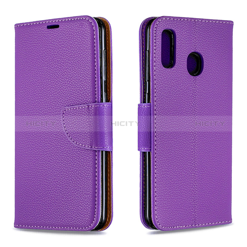 Custodia Portafoglio In Pelle Cover con Supporto B06F per Samsung Galaxy A30 Viola