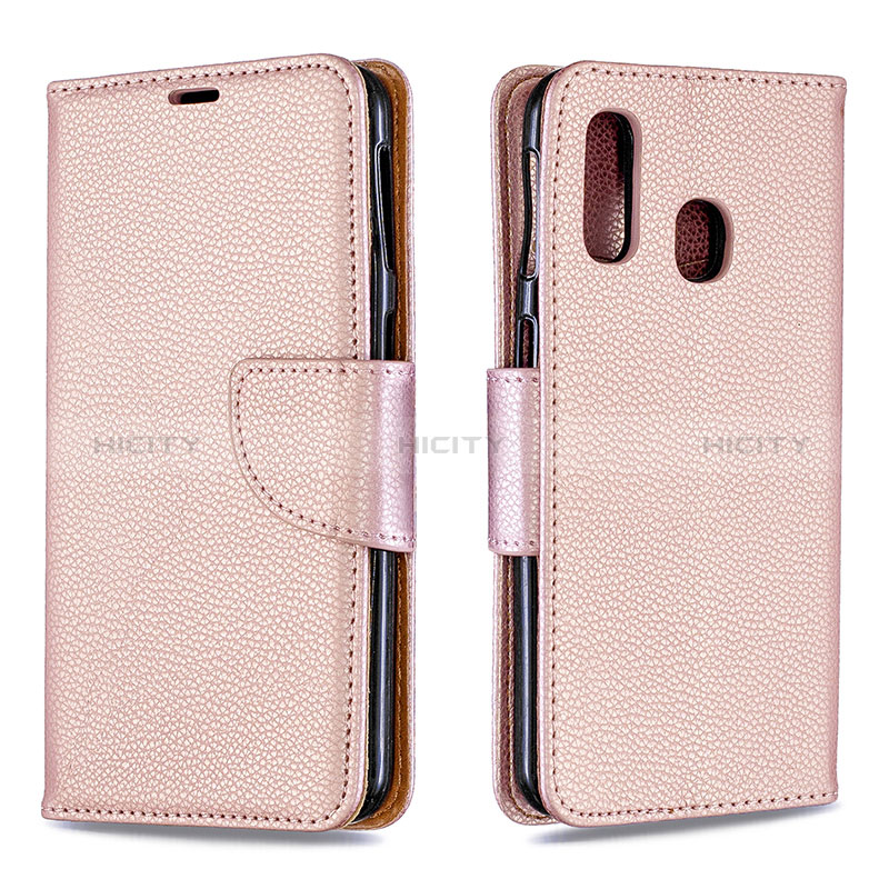 Custodia Portafoglio In Pelle Cover con Supporto B06F per Samsung Galaxy A40 Oro Rosa